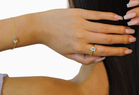 Divya दिव्या | Blauer Topas | Armband | 18K Vermeil Vergoldung